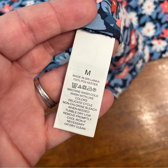 Kate Spade Daisy Shadows navy pink floral Kaftan size medium - Picture 5 of 9